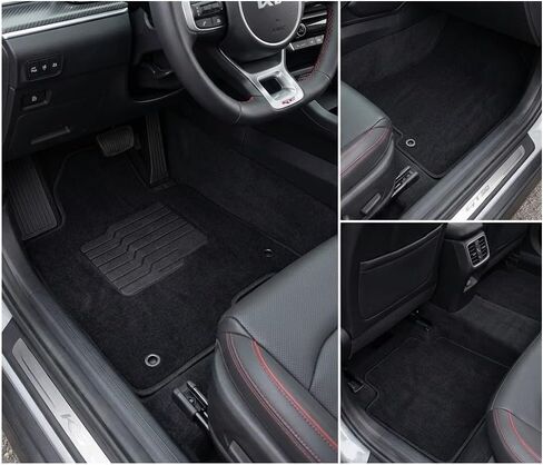 ecoMats Carpet Floor Mats Fit for 2020-2026 Hyundai Sonata and Kia K5 2021 to 2026 (Only for FWD Models), 1st and 2nd Rows Set with Driver Heel Pad, Black in Kuwait