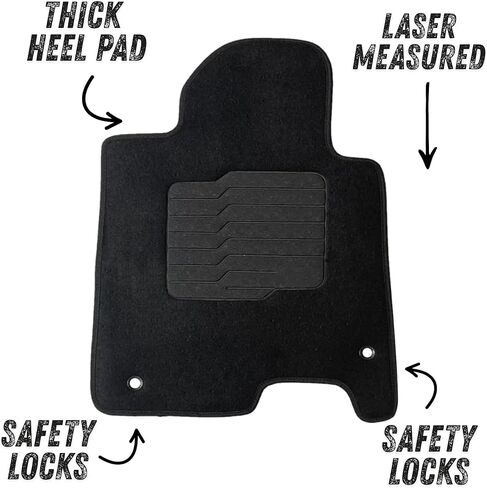 ecoMats Carpet Floor Mats Fit for 2020-2026 Hyundai Sonata and Kia K5 2021 to 2026 (Only for FWD Models), 1st and 2nd Rows Set with Driver Heel Pad, Black in Kuwait