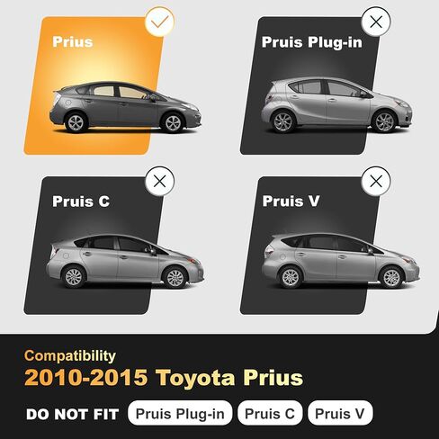 AOMSAZTO Floor Mats & Cargo Liner Compatible with 2010-2015 Toyota Prius (Not Fit Plug-in, V or C Models): All Weather Protection Anti-Slip Automotive Floor Liners Cargo Mat Full Set, Black in Kuwait