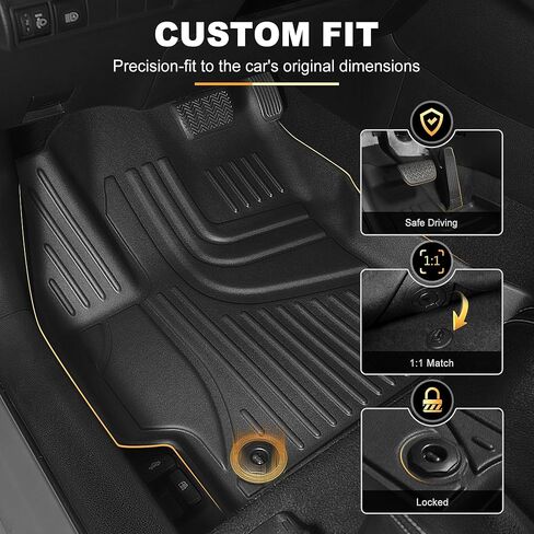 AOMSAZTO Floor Mats & Cargo Liner Compatible with 2010-2015 Toyota Prius (Not Fit Plug-in, V or C Models): All Weather Protection Anti-Slip Automotive Floor Liners Cargo Mat Full Set, Black in Kuwait