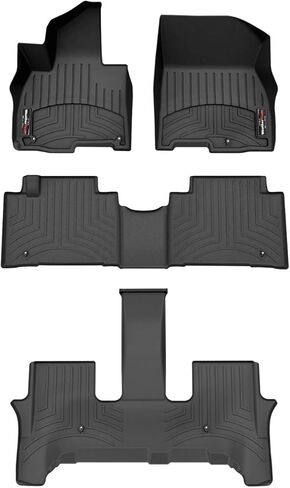 WeatherTech Custom Fit FloorLiners for Hyundai Palisade Hybrid - Full Set (441966-1-2-4419473), Black in Kuwait