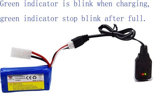 Blomiky 2 Pack 7.4V 1500mAh Li-ion Battery with Standard Tamiya Plug Suitable for HJ806 HJ818 Remote Control Boat / HJ810 in Kuwait