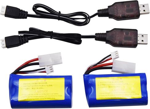 Blomiky 2 Pack 7.4V 1500mAh Li-ion Battery with Standard Tamiya Plug Suitable for HJ806 HJ818 Remote Control Boat / HJ810 in Kuwait