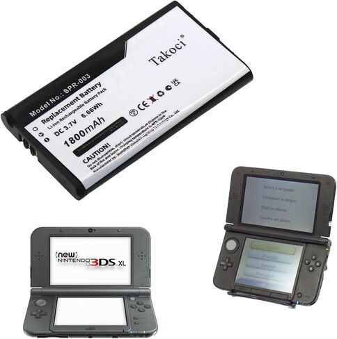 بطارية بديلة SPR-003 بقدرة 1800 مللي أمبير في الساعة متوافقة مع أجهزة Nintendo 3DS XL و3DSLL وNew 3DS XL (2015) ووحدة تحكم الألعاب SPR-001 in Kuwait