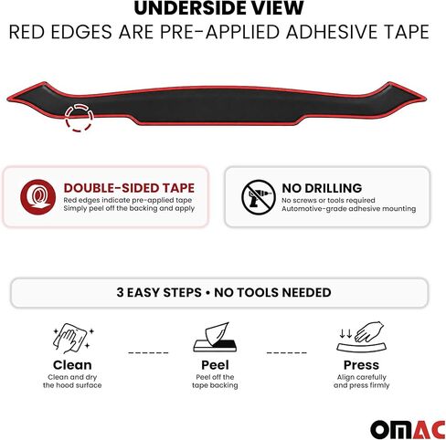 OMAC Front Bug Shield Hood Deflector Guard fits Chevrolet Silverado 1500 2014-2015 Black Smoke Stick Install in Kuwait