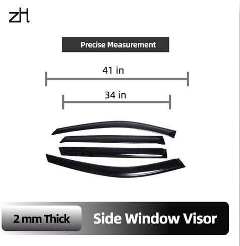 Fits for Mazda CX-9 2016 2017 2018 2019 2020 2021 Smoke Window Visor Set - Sun, Rain, and Vent Protection, 4-Pieces Tape-On Window Deflector Guard Kit in Kuwait