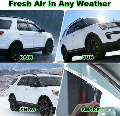 واقيات المطر لحاجب النافذة لسيارة Ford Explorer 2011-2019 منحرف النافذة خارج القناة ملحقات حاجب الشمس 4 قطع (لعمر 11-19) in Kuwait
