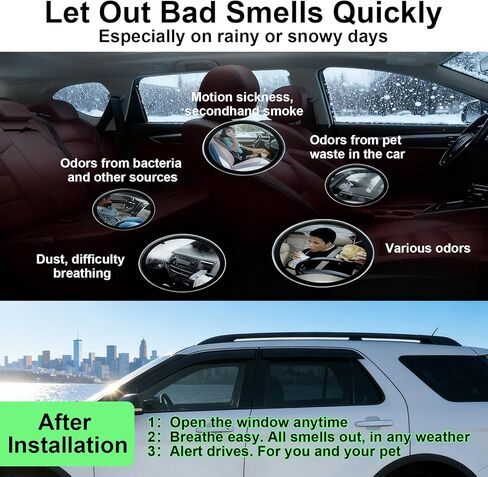 واقيات المطر لحاجب النافذة لسيارة Ford Explorer 2011-2019 منحرف النافذة خارج القناة ملحقات حاجب الشمس 4 قطع (لعمر 11-19) in Kuwait