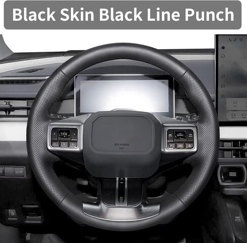 Hand-Stitched Steering Wheel Cover,Fit for Toyota RAV4 2026,Non-Slip Breathable Microfiber Leather Steering Wheel Cover on Wrap DIY Hand Sewn Car Interior Accessories in Saudi Arabia