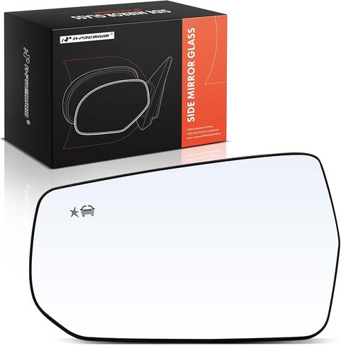 A-Premium Left Driver Side Heated Mirror Glass with Backing Plate - Compatible with Chevrolet Malibu 2018-2023 - Exterior Side View Flat Mirror with Blind Spot Detection in Saudi Arabia