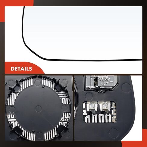 A-Premium Left Driver Side Heated Mirror Glass with Backing Plate - Compatible with Chevrolet Malibu 2018-2023 - Exterior Side View Flat Mirror with Blind Spot Detection in Saudi Arabia