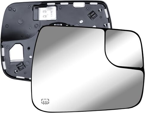 Replacement Passenger Right Side Door Mirror Glass Convex Heated with Convex Small Glass and Back Plate for RAM 1500 from 2019 to 2024 in Kuwait