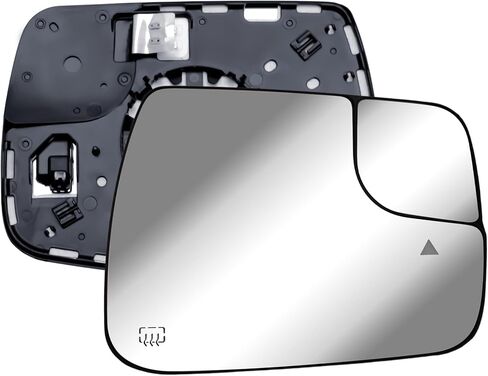 Replacement Passenger Right Side Door Mirror Glass Convex Heated with Convex Small Glass and Back Plate for RAM 1500 from 2019 to 2024 in Kuwait