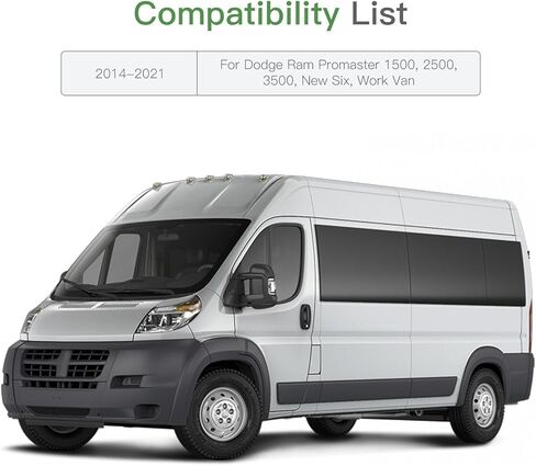 SCITOO مرآة خارجية بديلة للسائق الزجاجي الجانب الأيسر مناسب لـ Ram Promaster 1500، 2500، 3500، New Six، شاحنة عمل مسخنة واستبدال لوحة سحب مرآة زجاجية سفلية in Kuwait
