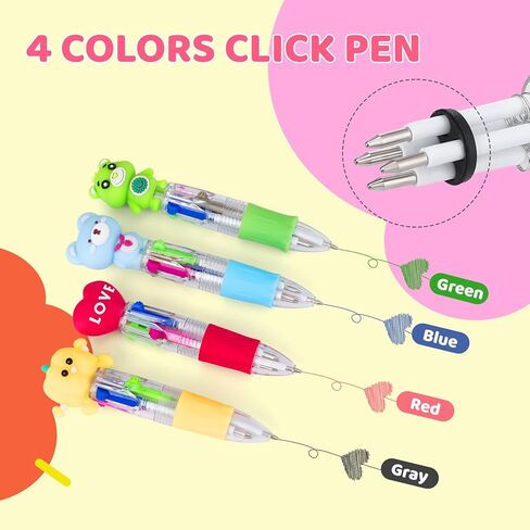 100Pcs Mini Multicolor Pens in One 4-in-1, Cute Pens Bulk for Kids, Delightful Ballpoint Pen Back To School Gifts, Assorted Ink Kawaii Pen in Saudi Arabia