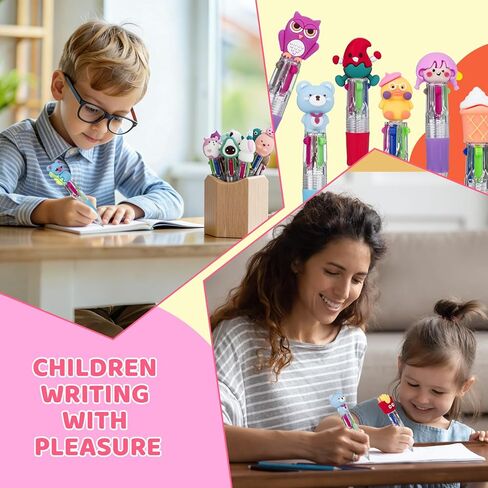 100Pcs Mini Multicolor Pens in One 4-in-1, Cute Pens Bulk for Kids, Delightful Ballpoint Pen Back To School Gifts, Assorted Ink Kawaii Pen in Saudi Arabia