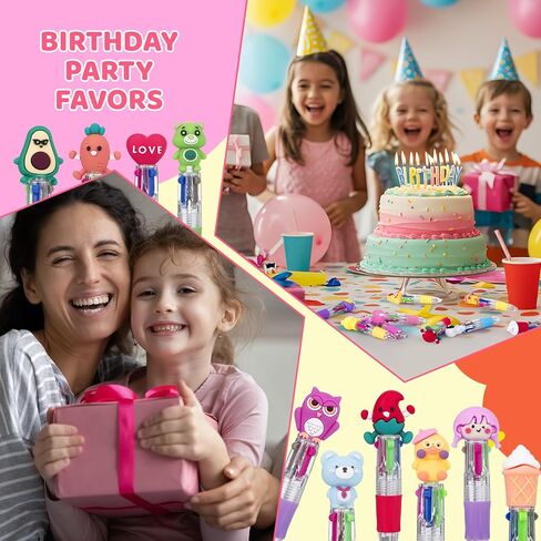 100Pcs Mini Multicolor Pens in One 4-in-1, Cute Pens Bulk for Kids, Delightful Ballpoint Pen Back To School Gifts, Assorted Ink Kawaii Pen in Saudi Arabia