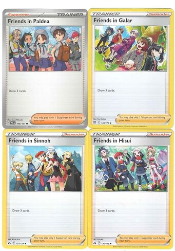 Friends in Paldea Hisui Galar Sinnoh - Pokémon Trainer Card - 4 Card Lot – 109/131 – Prismatic Evolutions Crown Zenith in Kuwait