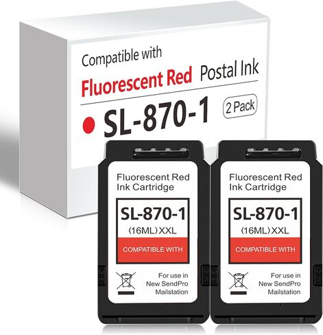 High Capacity SL-870-1 XXL Red Ink Cartridge High Yield Combo Pack (2-Pack,18 ML) Compatible SL8701 Ink Cartridges Replacement for Pitney Bowes New SendPro Mailstation Postage Machines in Saudi Arabia