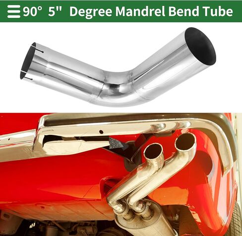 Motoforti 5"OD 90 Degrees Mandrel Bend Elbow Tube Exhaust Bend Pipe 304 Stainless Steel for Car Exhaust System Universal 15" Leg Length Mandrel Bend Pipe Tubing in Kuwait