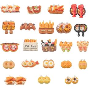 100Pcs Kawaii Bread & Dessert Charms Bulk, Resin Flatback Fake Food Charms, Random Cute Pastry Donut Charms for DIY Crafts, Phone Case, Hairpins, Scrapbooking & Decoden Decor in Saudi Arabia