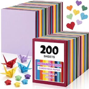 Geyoga 200 Sheets Colored Cardstock Paper Cardstock Starter Kit 8.5 x 11 Inch 190 GSM Thick Construction Paper for Craft Scrapbook Party Supplies, 8 Colors(Pastel Color) in Saudi Arabia