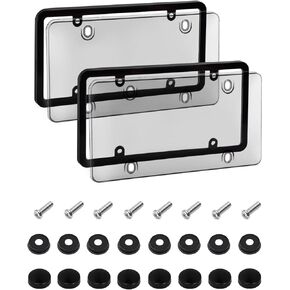 License Plate Holder & Frames, 2 Pack License Plate Protector, ABS Car Front/Rear License Plate Frame with Screws Caps, Fit Any Standard US Plates（Grey） in Saudi Arabia