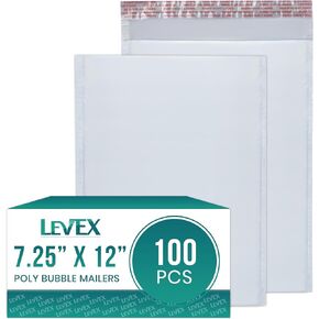 Levex - #1 7.25" x 12" [100 Pack] Poly Bubble Mailers, Padded Envelope Mailers, Packing Envelope & Mailing Bags for Shipping in Saudi Arabia