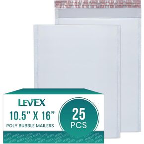 Levex - #5 10.5" x 16" [25 Pack] Poly Bubble Mailers, Padded Envelope Mailers, Packing Envelope & Mailing Bags for Shipping in Saudi Arabia