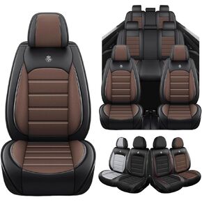 Seat Covers for GMC Yukon 2000-2026 8 Seaters, Compatible Airbag Non-Slip Waterproof Leather Seat Protector, Luxury Car Interior Seat Cover Full Set, Black Coffee in Kuwait