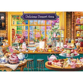 1000 Piece Puzzles for Adults,Dessert Story Jigsaw Puzzle 1000 Pieces for Adults Seniors,Challenging Family Games Holiday Party Gifts -1:1 Poster Interlock Perfectly Letter on Back in Saudi Arabia