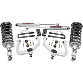 Rough Country 3" Suspension Lift Kit for Nissan Titan 4WD (2017-2023) - N3 Struts & N3 Rear Shocks, Silver Control Arms in Kuwait