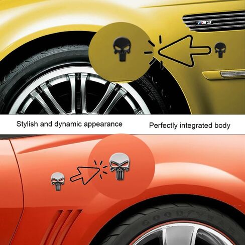 3D Skull Punisher Vehicle Car Sticker,3Pcs Metal Skull Decal Motorcycle Waterproof Decoration Cars Trucks Motorcycle Vehicle (Black&Silver&Red) in Saudi Arabia