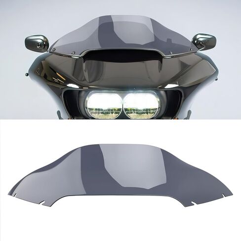 8" Wave Windshield Windscreen Wind Splitter for Harley Touring Road Glide FLTR 2015-2022 Compatible with Touring Road Glide 2015 2016 2017 2018 2019 2020 2021 2022 (Smoke) in Saudi Arabia
