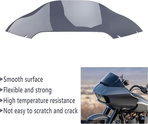 8" Wave Windshield Windscreen Wind Splitter for Harley Touring Road Glide FLTR 2015-2022 Compatible with Touring Road Glide 2015 2016 2017 2018 2019 2020 2021 2022 (Smoke) in Saudi Arabia