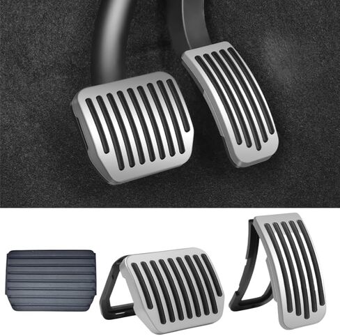 Pedal Pad Accessories for Tesla Model 3 Model Y 2019-2026,Non-Slip Protector Accessories Foot Pedal Pad Replacement Fit for Tesla Model y Juniper Accessories Model 3 Highland (Silver) in Saudi Arabia