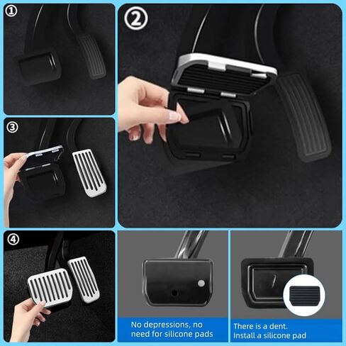 Pedal Pad Accessories for Tesla Model 3 Model Y 2019-2026,Non-Slip Protector Accessories Foot Pedal Pad Replacement Fit for Tesla Model y Juniper Accessories Model 3 Highland (Silver) in Saudi Arabia