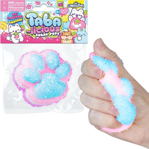 ORB Tabalicious Sugar Pops TABA Rainbow Cat Paw Squishy Toy - الأرجواني والأبيض والوردي والأزرق مخلب القط مع البريق - لينة لزجة TABA Squishies - متعة اسفنجي الإجهاد الكرة Kawaii تململ اللعب للأطفال والكبار in Kuwait