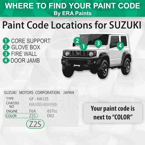 دهانات ERA ZZB - اللون الأصفر الحركي لسيارة SUZUKI Exact Match Auto Touch Up Spray Paint - مجموعة أساسية in Saudi Arabia