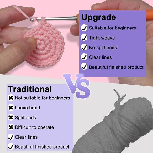 مجموعة الكروشيه Atofoi للمبتدئين البالغين والأطفال - مجموعة Amigurumi الكروشيه للمبتدئين مع دروس فيديو خطوة بخطوة - خيوط صديقة للمبتدئين - من السهل تعلم لوازم الحياكة DIY - 4 عبوات من الفطر in Kuwait