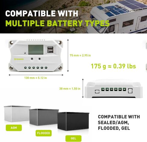 Newpowa 10A PWM Solar Charge Controller 12V/24V Auto Dual USB Port with LCD Display in Saudi Arabia