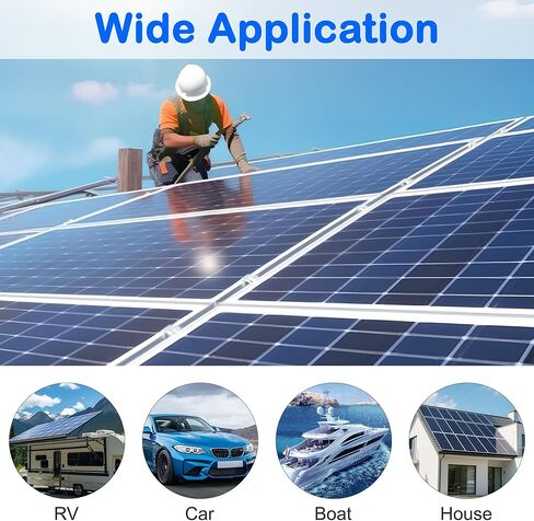 كابل تمديد اللوحة الشمسية من MEIRIYFA، سلك شمسي 10AWG مع موصل أنثى ذكر IP67 سلك ضفيرة لوحة شمسية مقاوم للماء 30 أمبير/1000 فولت تيار مستمر للألواح الشمسية وأجهزة التحكم والمركبات الترفيهية والقارب (1 متر أحمر + 1 متر أسود) in Kuwait