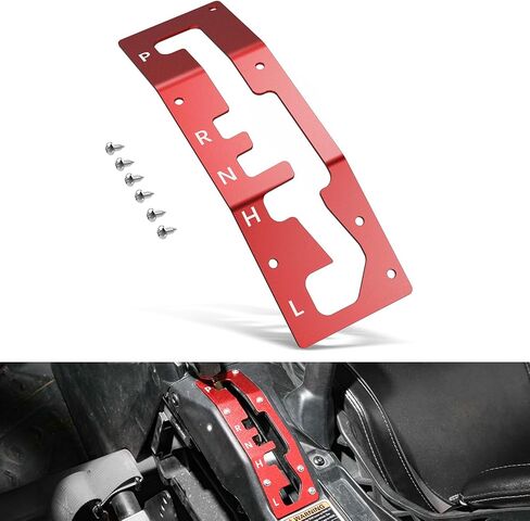 NICECNC Shift Shifter Gate Plate Panel with Gear Letter Compatible with Can Am Maverick X3 2017-2021Red in Kuwait