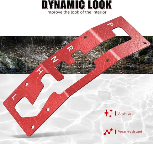 NICECNC Shift Shifter Gate Plate Panel with Gear Letter Compatible with Can Am Maverick X3 2017-2021Red in Kuwait