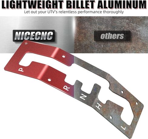 NICECNC Shift Shifter Gate Plate Panel with Gear Letter Compatible with Can Am Maverick X3 2017-2021Red in Kuwait