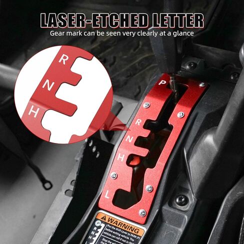 NICECNC Shift Shifter Gate Plate Panel with Gear Letter Compatible with Can Am Maverick X3 2017-2021Red in Kuwait