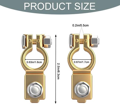 Universal Negative & Positive Car Battery Terminal Connector Classification Kit, Battery Cable Ends, Auto Pure Copper Terminal Clamps Connector, Cable Top Post with Plastic Cover for Car RV in Saudi Arabia