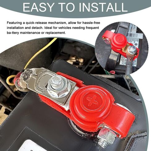 Universal Negative & Positive Car Battery Terminal Connector Classification Kit, Battery Cable Ends, Auto Pure Copper Terminal Clamps Connector, Cable Top Post with Plastic Cover for Car RV in Saudi Arabia