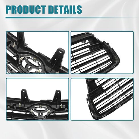GXARTS Gloss Black Upper Front Bumper Grille 53102-0E040 Compatible with Toyota Highlander 2014-2016 in Kuwait
