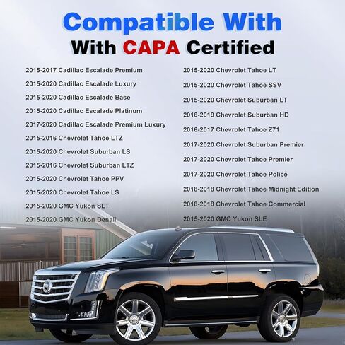 CarPartsDepot مصراع الشبكة الأمامية النشطة مع محرك متوافق مع 2015-2020 كاديلاك إسكاليد وشيفروليه تاهو وشيفروليه سوبربان وجي إم سي يوكون GM1206125C 84378163 مع شهادة CAPA in Kuwait